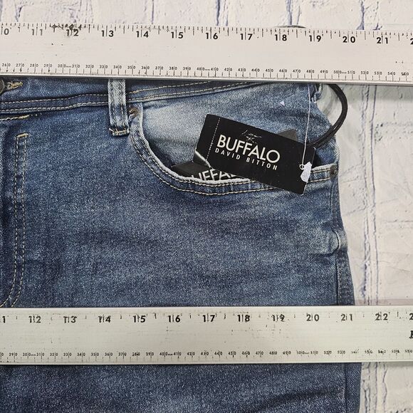 Buffalo David Bitton MENS SIZE 38X32 Max-X Skinny Stretch Jeans Faded Blue Denim - Picture 7 of 15